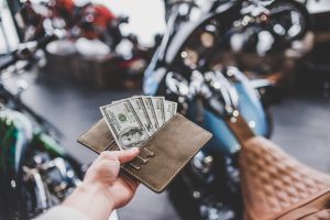 Paying cash for motorcycles